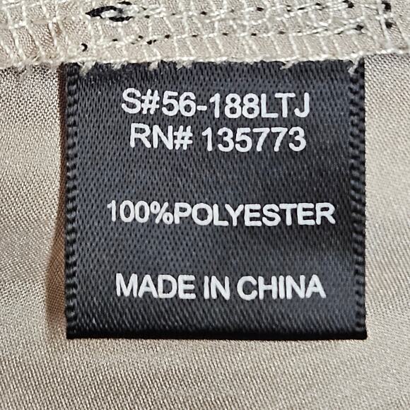 Cici Shiny Metallic Taupe Long Sleeve Blouse Size‎ Medium - Picture 5 of 6